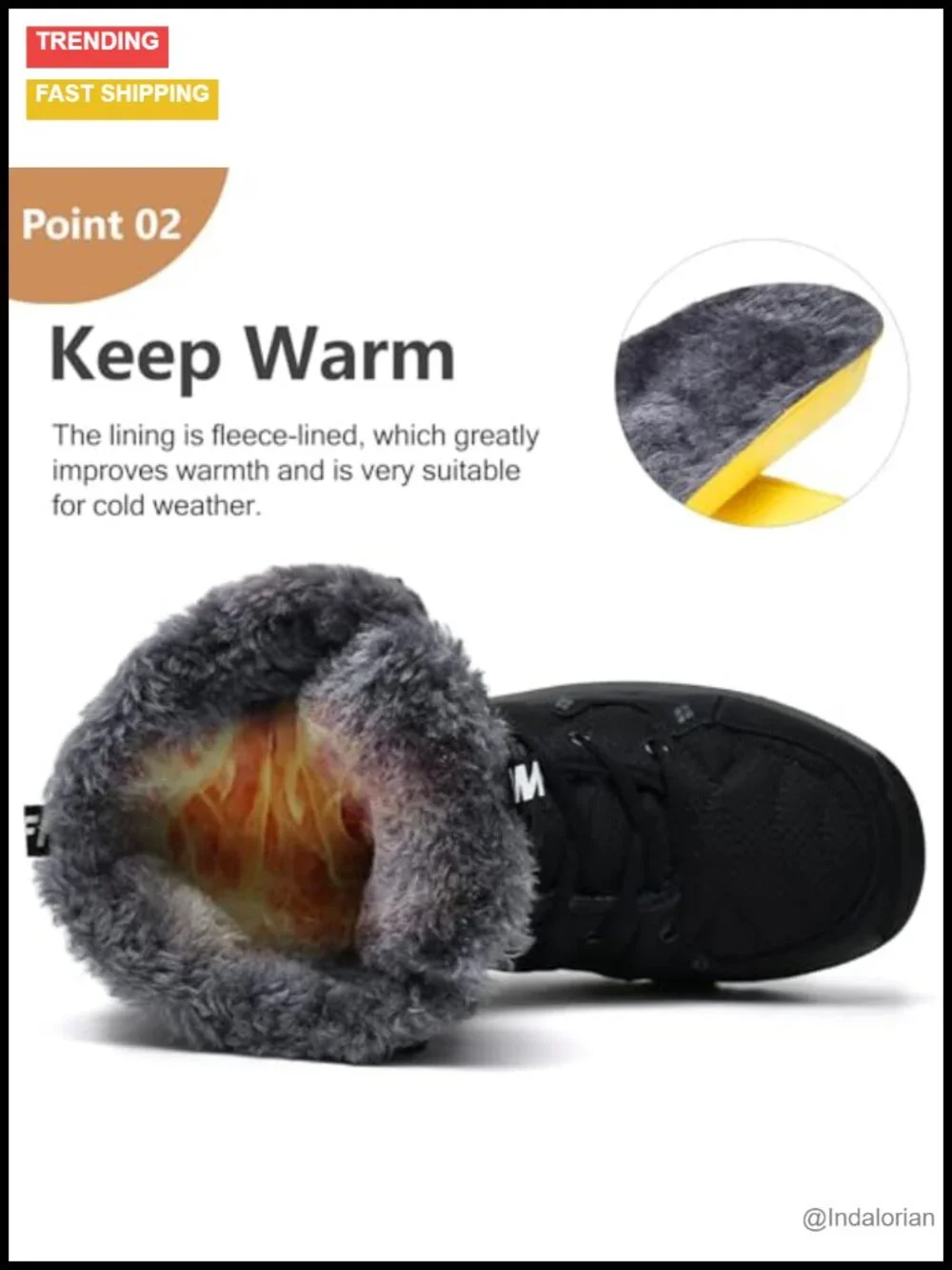 Men\'s Winter Snow Boots Water Resistant Non Slip Warm Lightweight 7.1IN Hiking Amazon.com | TRAILBLITZ Men main image 3